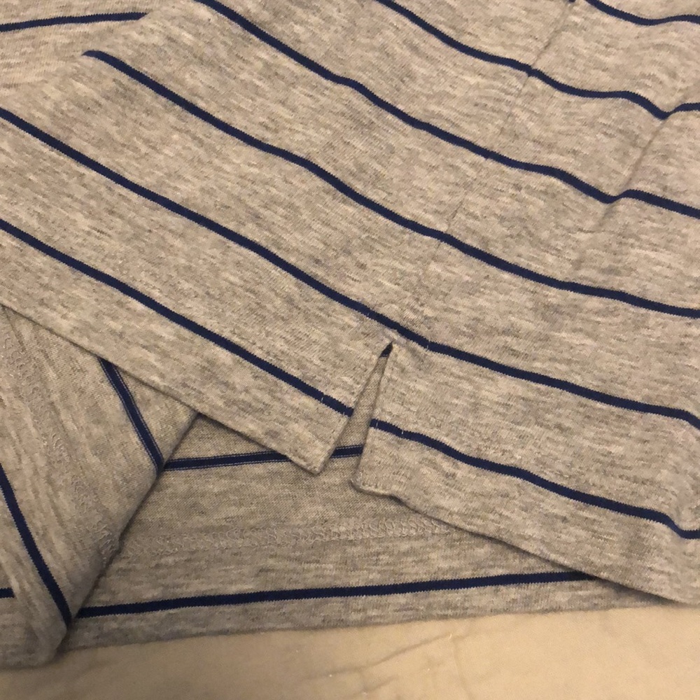 Nearly New Lacoste 3XL Grey with blue stripes t shirt - Picture 6 of 7